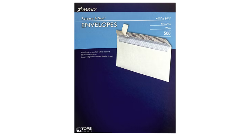 Number 10 business envelopes for mailing and eBay Standard Envelope labels.